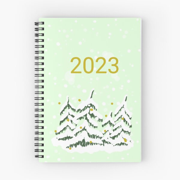 Item preview, 2023 Snowy Pines with Green and Gold designed and sold by BookTalkBecky.