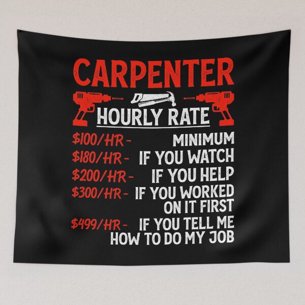 Item preview, Carpenter Hourly Rate Vintage Design For Woodworker And Handyman - Funny Carpenter Retro designed and sold by naworas.