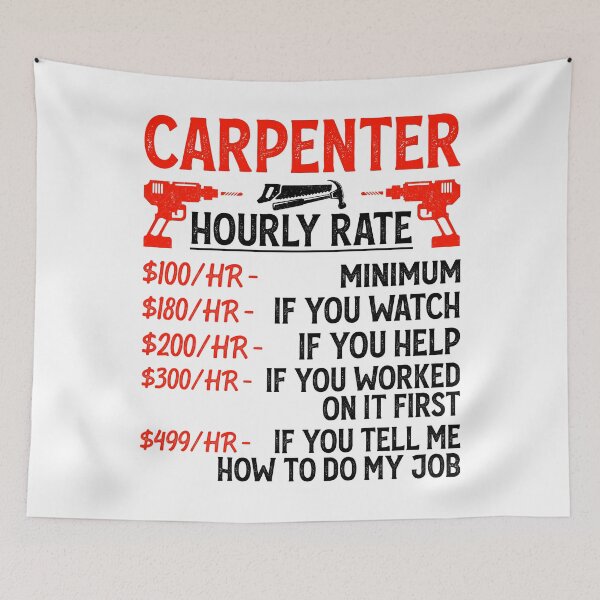 Item preview, Carpenter Hourly Rate Vintage Design For Woodworker And Handyman - Funny Carpenter Retro designed and sold by naworas.