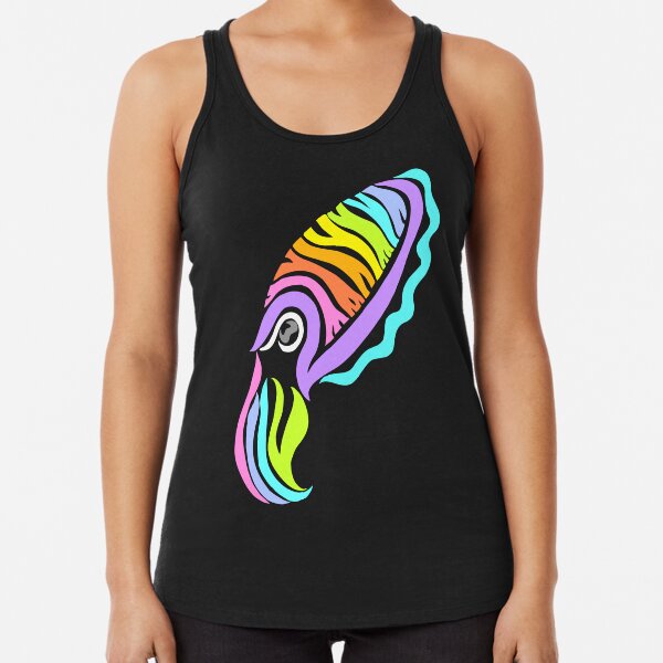 Deep-sea Neon - Tribalish Cuttlefish Racerback Tank Top