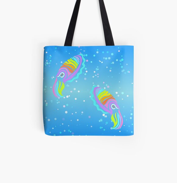 Deep-sea Neon - Tribalish Cuttlefish All Over Print Tote Bag