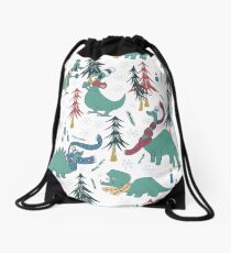 Dinosaur Hygge Drawstring Bag