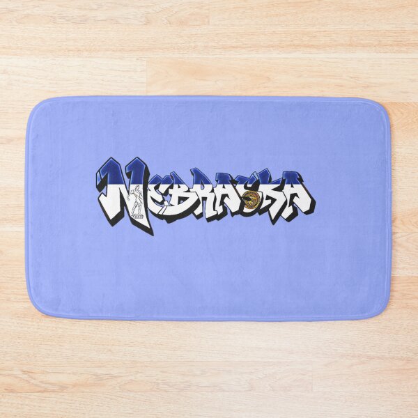 Item preview, Vintage Nebraska License Plate Flag Graffiti - Blue - Available on stickers socks mugs and more designed and sold by Dude Stuff.