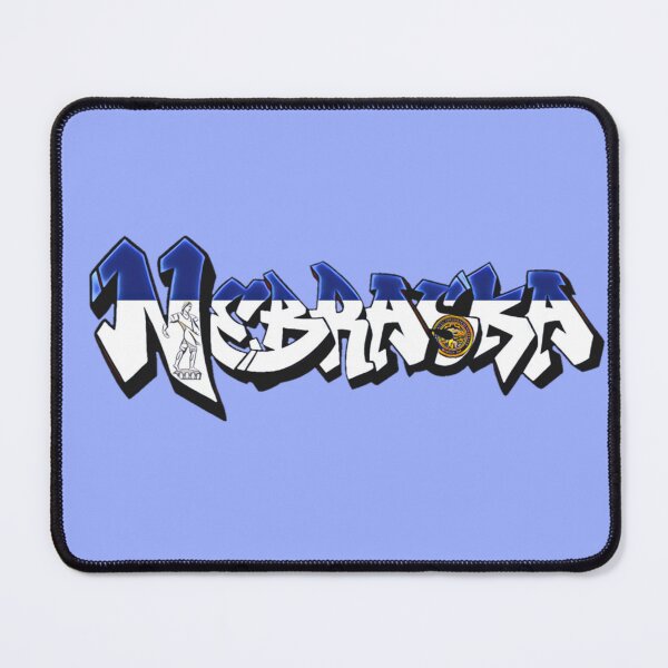 Item preview, Vintage Nebraska License Plate Flag Graffiti - Blue - Available on stickers socks mugs and more designed and sold by Dude Stuff.