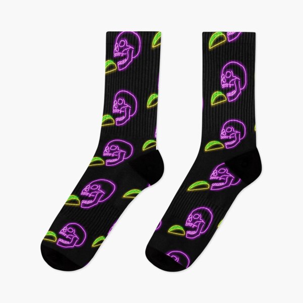 Item preview, Neon Skull eating a Taco - DibsOnTacos designed and sold by NoxKitsune.