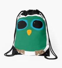 Green Owl Drawstring Bag