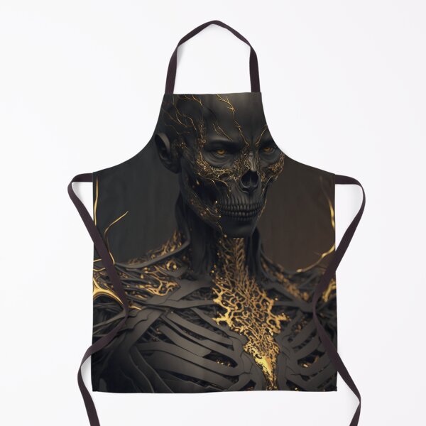Item preview, The Dark Elegance of Golden Fissures: A Demon Skull Bedecked in Splendor designed and sold by Bold Dark savage.