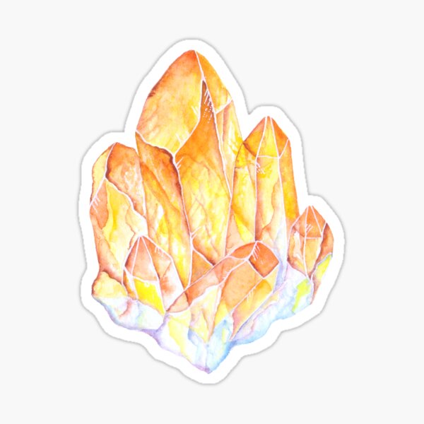 Yellow Topaz Watercolor gem stone Sticker