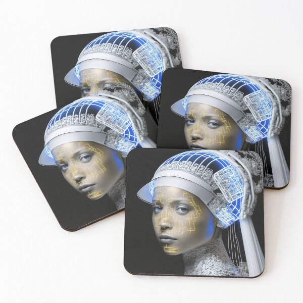 Item preview, A high tech girl with headphones earrings designed and sold by osssoconcept.