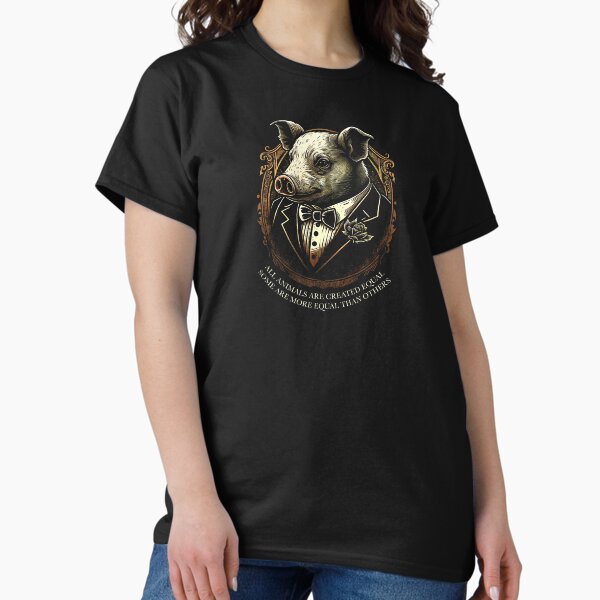 Item preview, Orwell - Animal Farm - Some Are More Equal - Block Print designed and sold by IfDesignGroup.