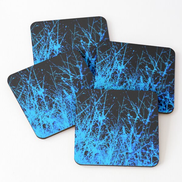 Item preview, azure blue and black abstract grass designed and sold by fowons.