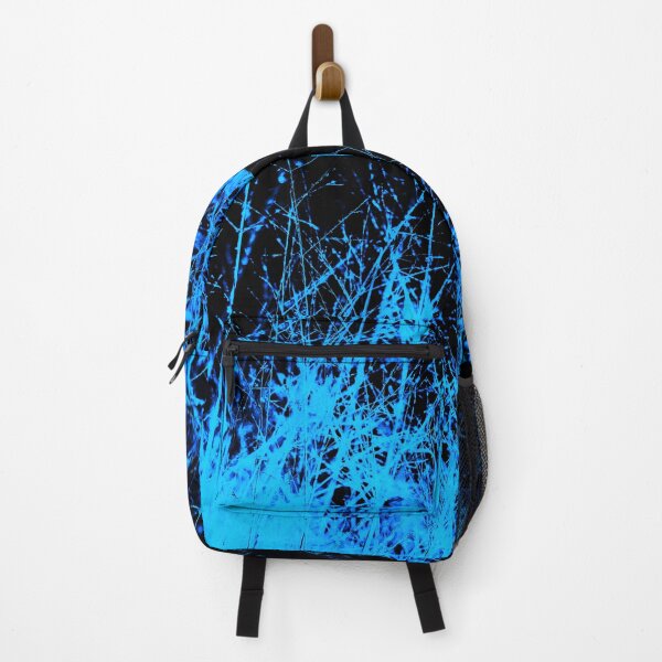 Item preview, azure blue and black abstract grass designed and sold by fowons.