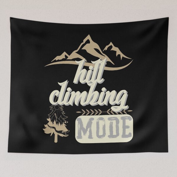 Item preview, hill climbing mode, forest river sun inside tree pine designed and sold by movie-popcorn.