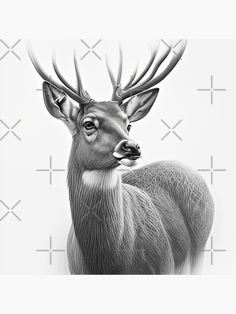 A deer with hind, simple minimalist pencil drawing | Stable Diffusion