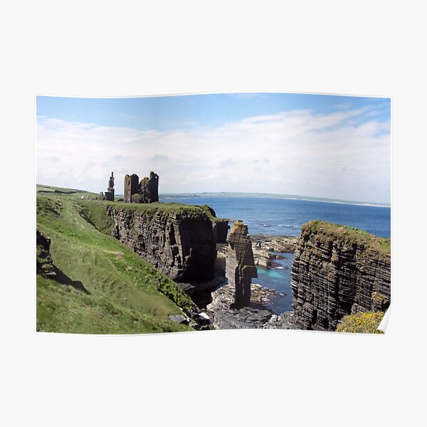 Seastacks and Ruined Castle Poster