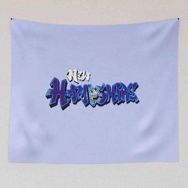Item preview, Vintage New Hampshire Flag Graffiti - Blue - Available on stickers socks mugs and more designed and sold by Dude  Stuff.