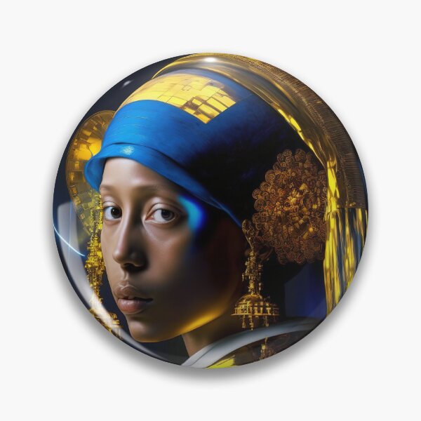 Item preview, A  portrait girl with golden earrings in neon designed and sold by osssoconcept.