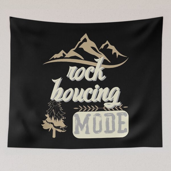 Item preview, rock boucing mode, forest river sun inside tree pine designed and sold by movie-popcorn.