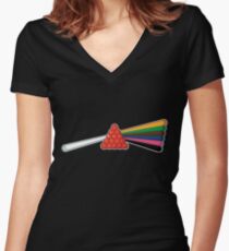 Dark side of the table Women's Fitted V-Neck T-Shirt