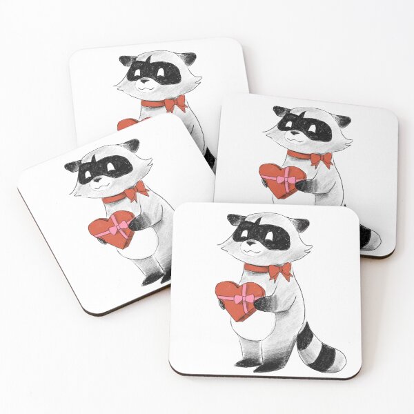 Item preview, Valentine’s Day raccoon  designed and sold by Raccoondoodles.
