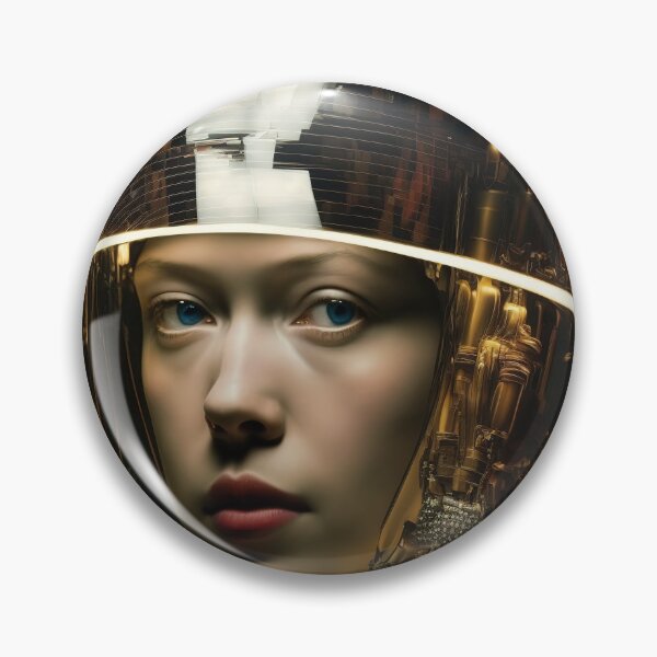 Item preview, A girl with cool golden helmet earrings  designed and sold by osssoconcept.