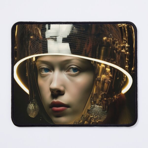 Item preview, A girl with cool golden helmet earrings designed and sold by osssoconcept.