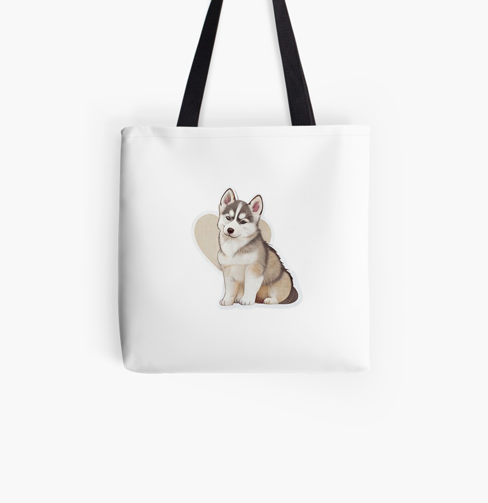 Sesi the Siberian Husky Canvas Tote Bag Dog Lover Gift, Doggy Bag