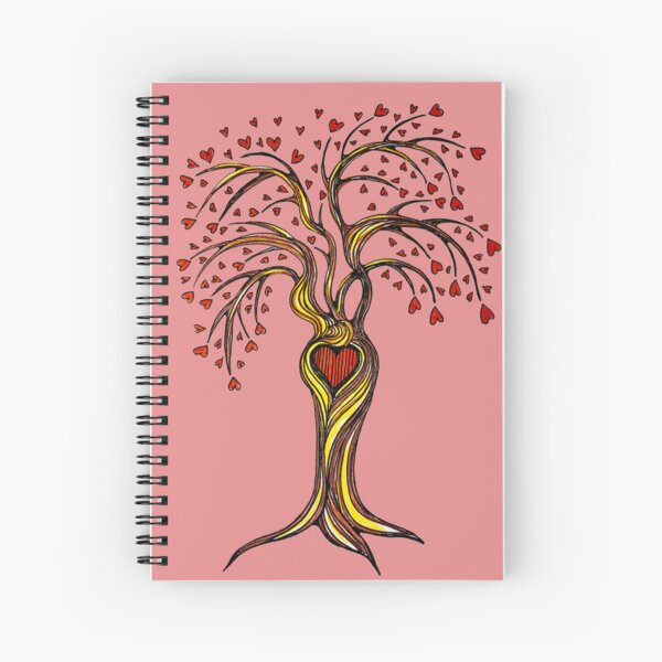 Love Hearts Tree Spiral Notebook