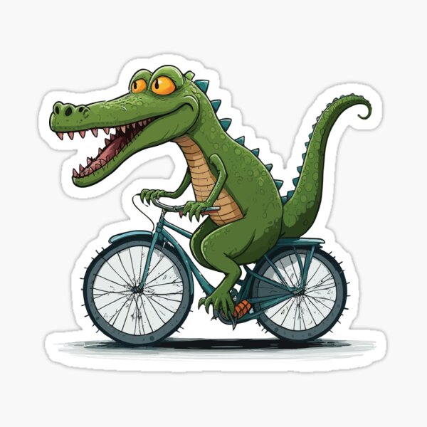 Artikel-Vorschau von Crocodile on bike funny cycling Crocodile, designt und verkauft von stivenes.