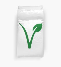 Vegan Logo Leaf - Cool Vegan Logo Sticker T-Shirt Pillow Bettbezug