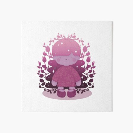 COSMIC GALAXY NATURE LEAVES PASTEL HAIR GIRL PINK Art Board Print