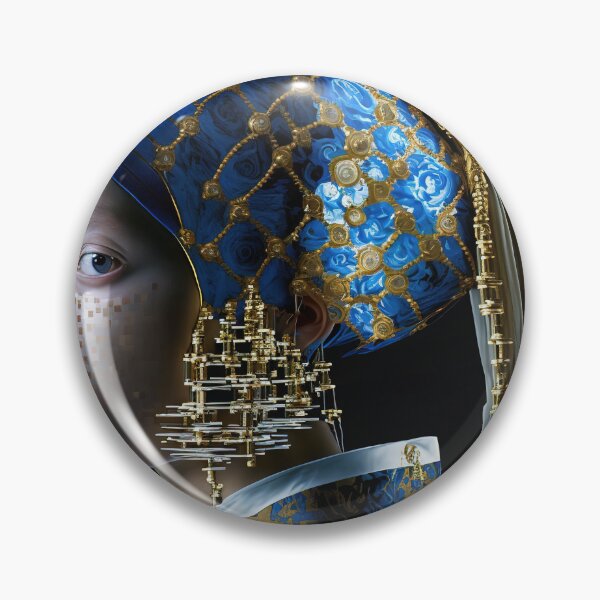 Item preview, A girl with a high tech traditional gold earrings designed and sold by osssoconcept.