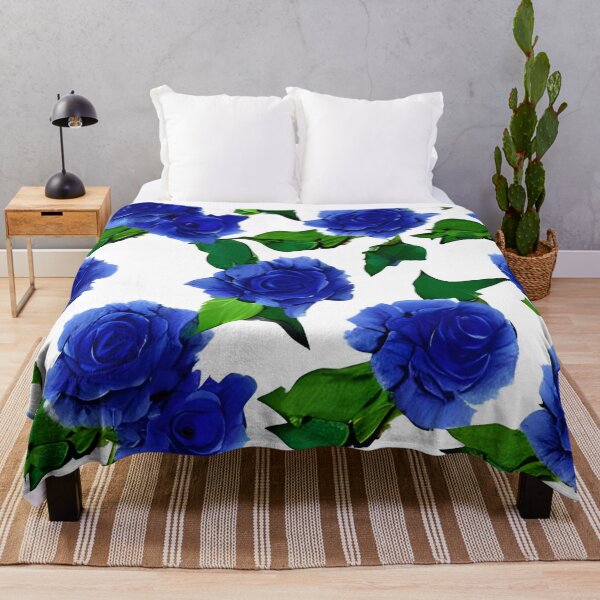Item preview, Blue camellia flower pattern designed and sold by gramizzia.