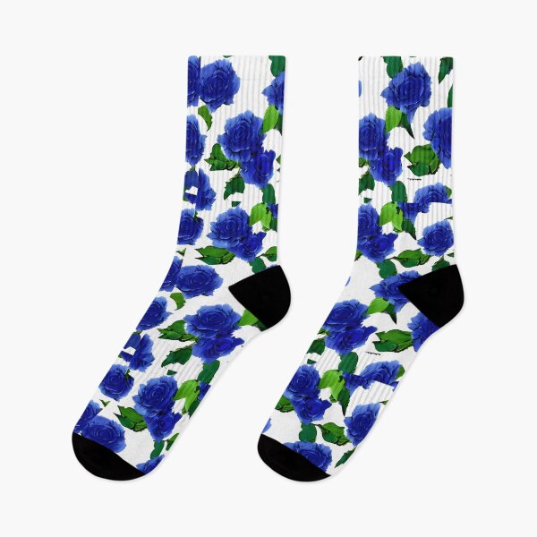 Item preview, Blue camellia flower pattern designed and sold by gramizzia.
