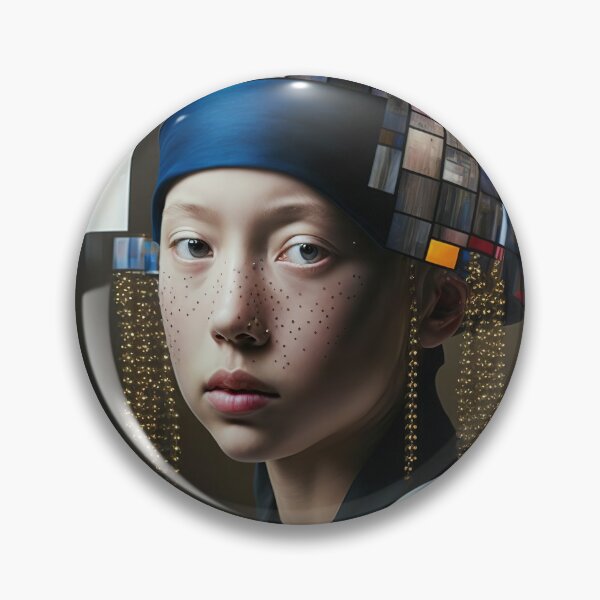Item preview, A modern portrait of a girl with golden earrings designed and sold by osssoconcept.