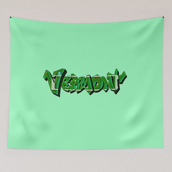 Item preview, Vintage Vermont License Plate Graffiti - Blue - Available on stickers socks mugs and more designed and sold by Dude  Stuff.