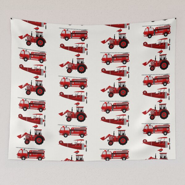 Item preview, Vintage Retro Toy Airplane Firetruck Tractor  designed and sold by joseech.