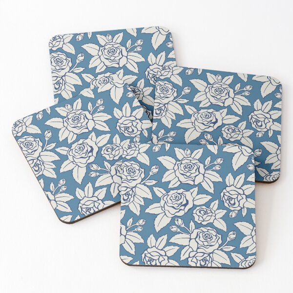 Item preview, ROSES PATTERN ON BLUE designed and sold by Phanya-Style.