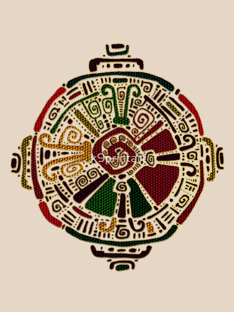 Colorful Hunab Ku Mayan Symbol On Cotton T Shirt By K9printart