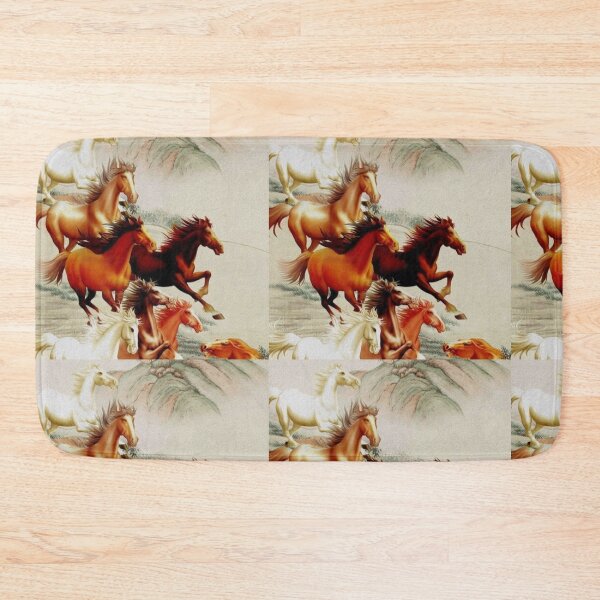 Item preview, Amazing Black, Brown  and White Horses just having fun. designed and sold by Tiannalaw.