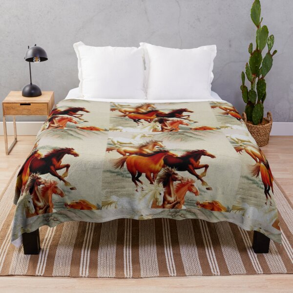 Item preview, Amazing Black, Brown and White Horses just having fun. designed and sold by Tiannalaw.