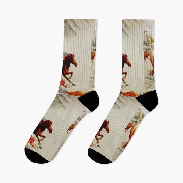 Item preview, Amazing Black, Brown  and White Horses just having fun. designed and sold by Tiannalaw.