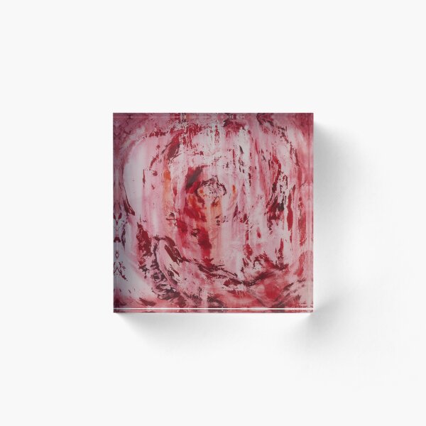 Red Rose flower Acrylic Block