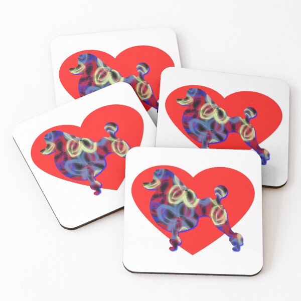 Item preview, I Heart My Poodle Dog Neon Butterflies Silhouette  designed and sold by AMSonArt.