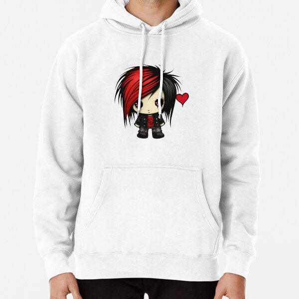 Emo Chibi In Love Pullover Hoodie