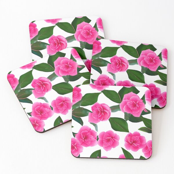 Item preview, Pink camellia flower pattern designed and sold by gramizzia.