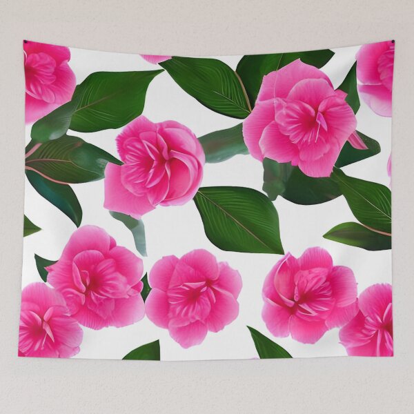 Item preview, Pink camellia flower pattern designed and sold by gramizzia.
