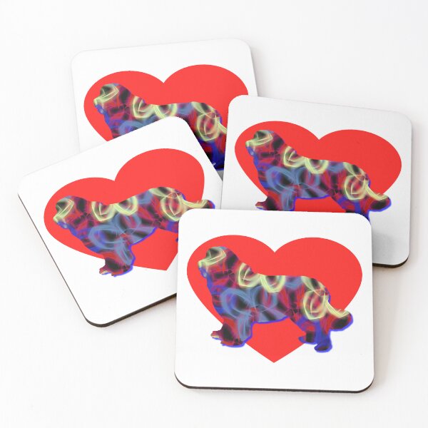 Item preview,  I Heart My Newfoundland Dog Neon Butterflies Silhouette  designed and sold by AMSonArt.