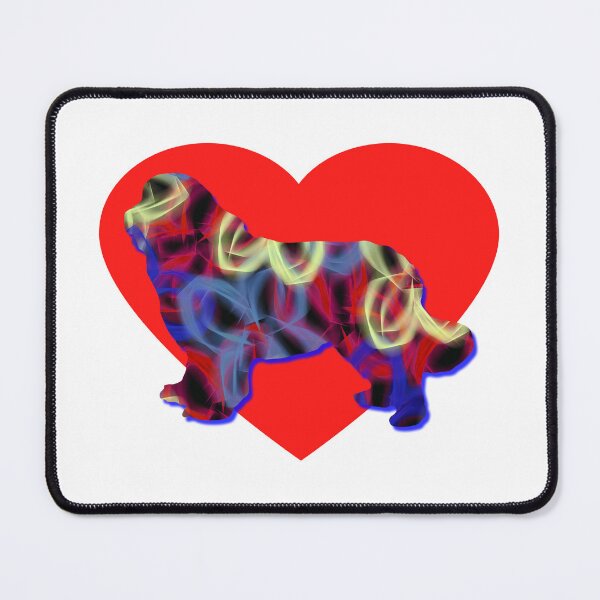 Item preview, I Heart My Newfoundland Dog Neon Butterflies Silhouette designed and sold by AMSonArt.