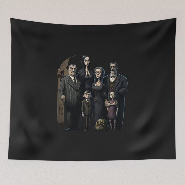 Aperçu de l'œuvre  goodies de la famille addams créée et vendue par Paintandgo.